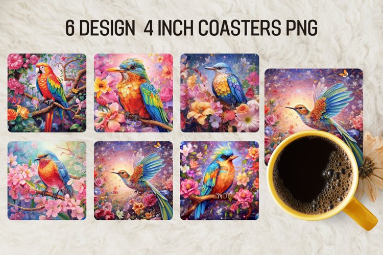 Bird Square Coaster Square Coaster Sublimation Design