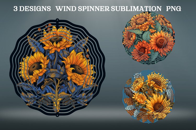 Flowers Wind Spinner Sublimation PNG example image 1