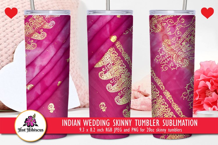 Indian Wedding Tumbler | Indian Saree Tumbler Sublimation