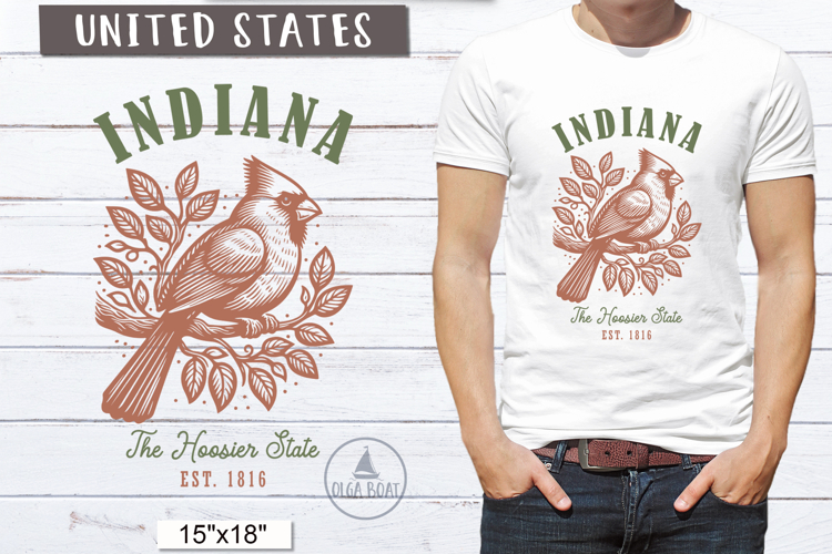Indiana PNG | Vintage United States Sublimation Design