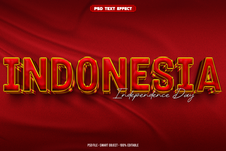 Indonesia 3D editable text effect