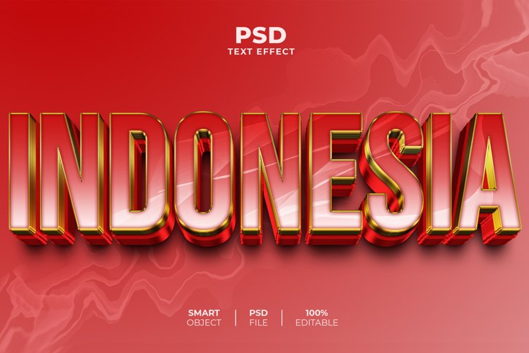 Indonesia 3D editable text effect example image 1