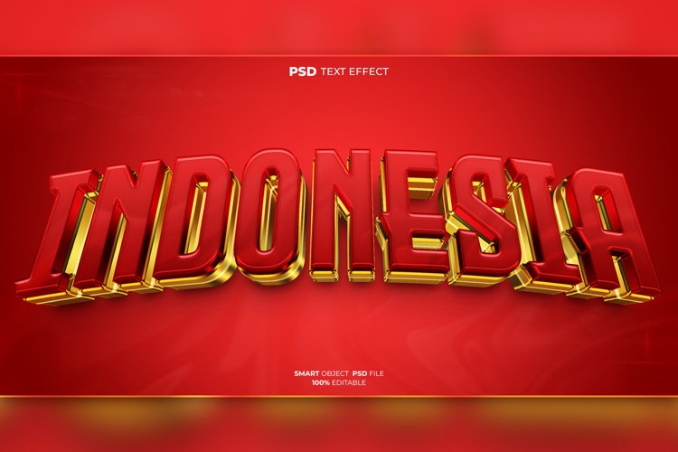 Indonesia 3D editable text effect example image 1