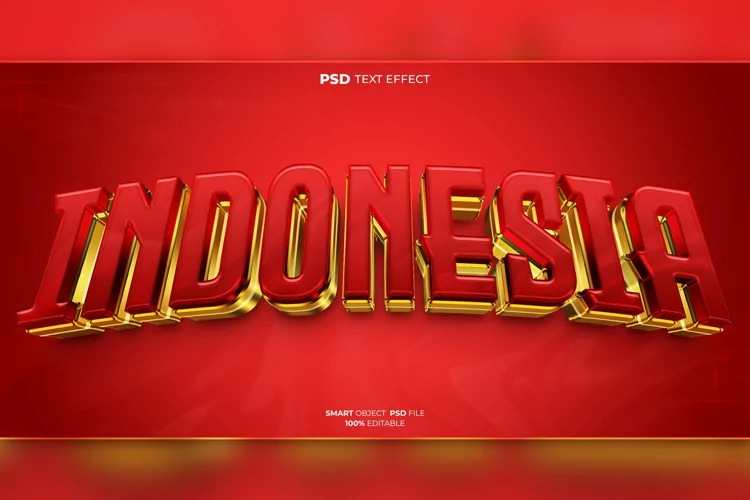 Indonesia 3D editable text effect