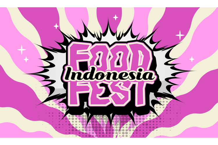 Indonesia food festival 3d cartoon banner and poster templat