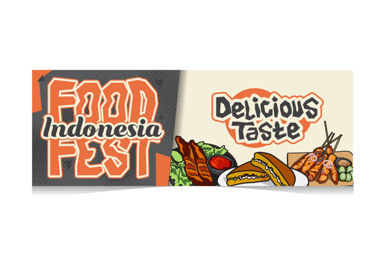 Indonesia food festival campaign banner and poster template