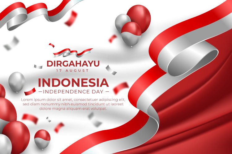 Indonesia Independence Day landscape Banner Template