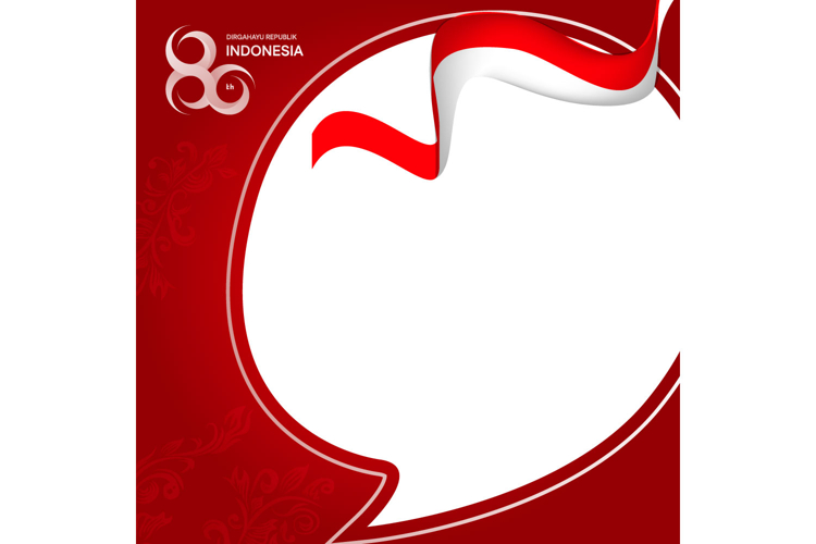 Indonesian independence day social media poster twibbon temp