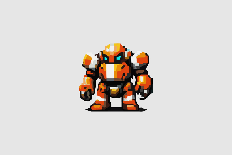 Industrial Orange Mech Design Vector