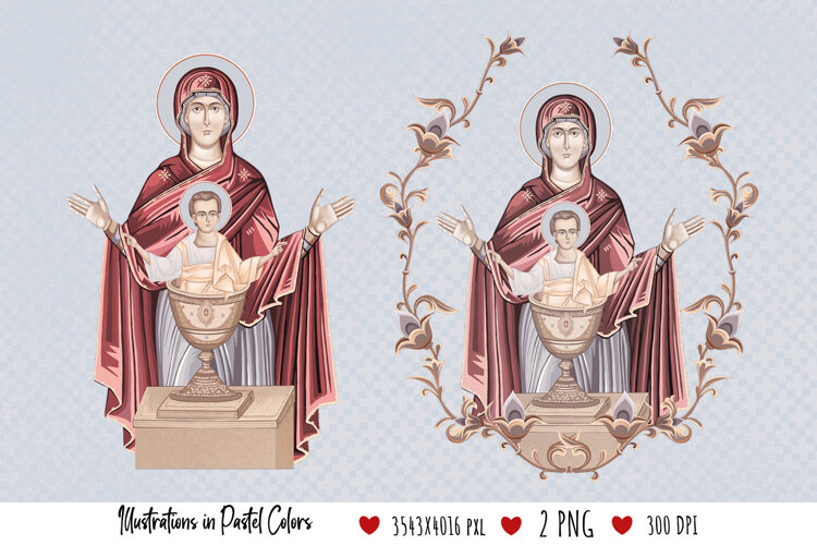 Inexhaustible Cup. Illustration in Byzantine Style example image 1