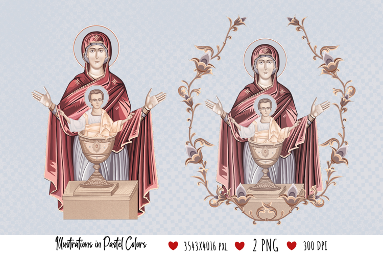 Inexhaustible Cup. Illustration in Byzantine Style