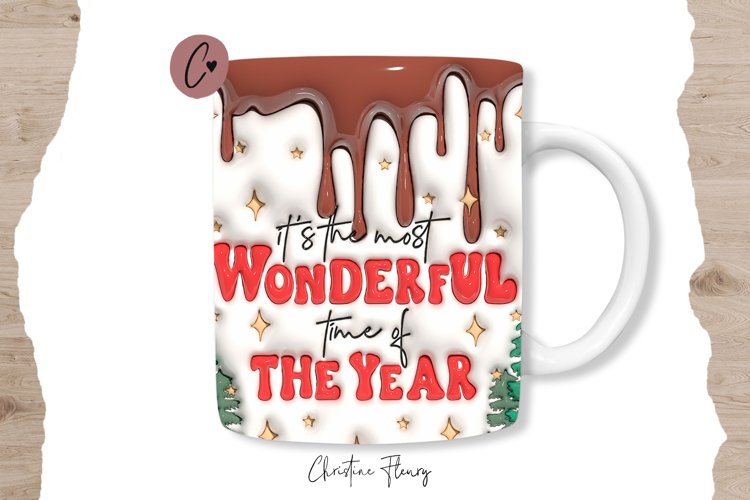 3D Inflated Wonderful Time of the Year Mug Wrap | Mug PNG