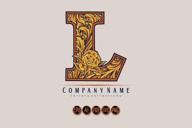 Infinite elegance lettering L monogram logo brilliance