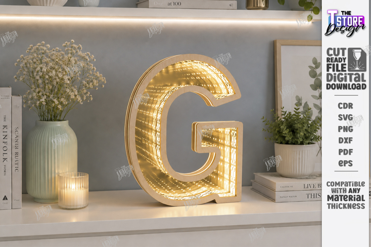 Infinity Mirror Letter Laser Cut | Night Light | Home Decor