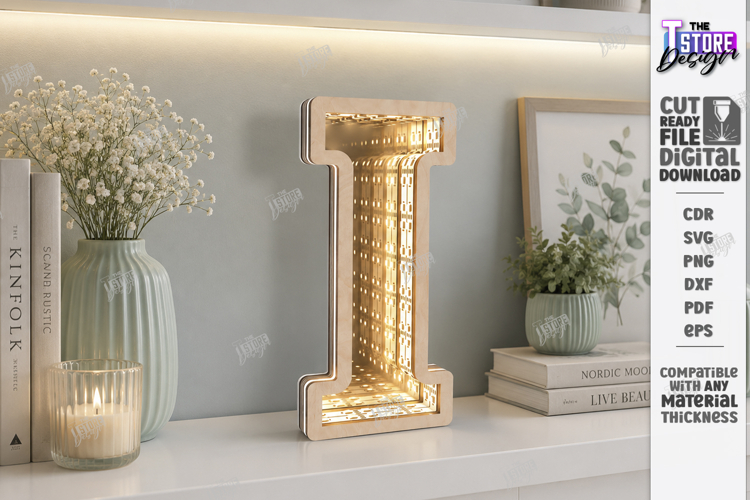 Infinity Mirror Letter Laser Cut | Night Light | Home Decor