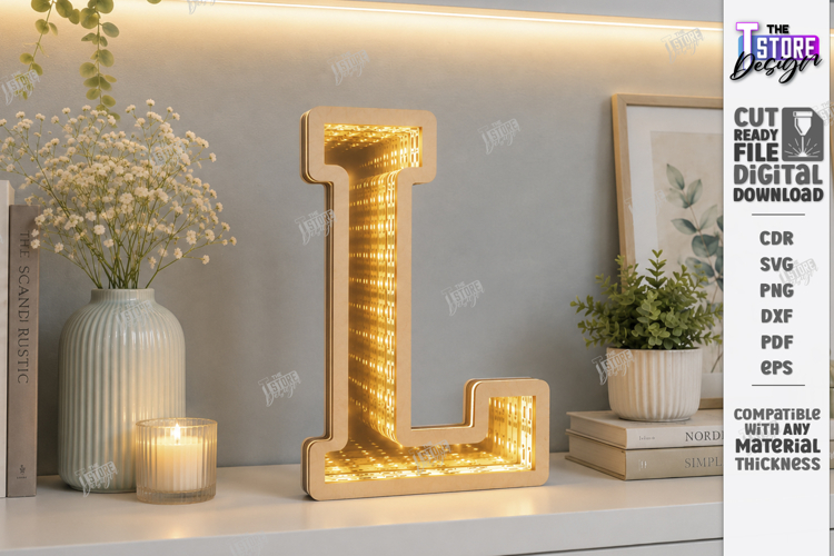 Infinity Mirror Letter Laser Cut | Night Light | Home Decor