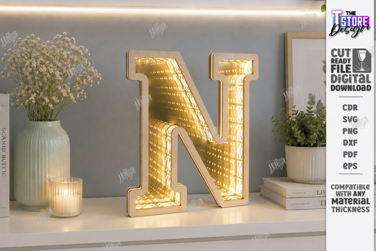 Infinity Mirror Letter Laser Cut | Night Light | Home Decor
