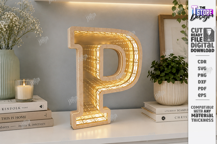 Infinity Mirror Letter Laser Cut | Night Light | Home Decor