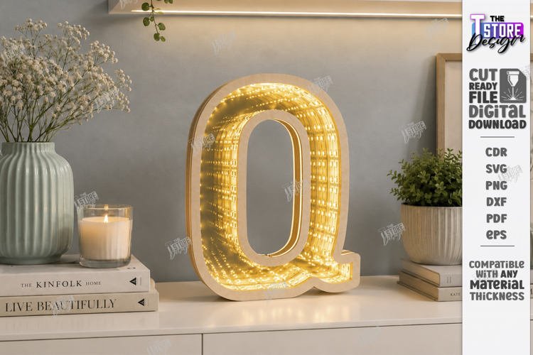 Infinity Mirror Letter Laser Cut | Night Light | Home Decor