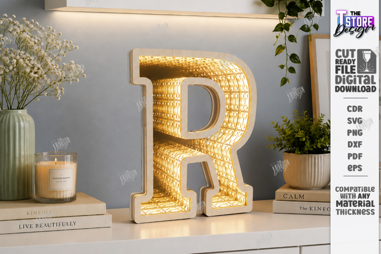 Infinity Mirror Letter Laser Cut | Night Light | Home Decor