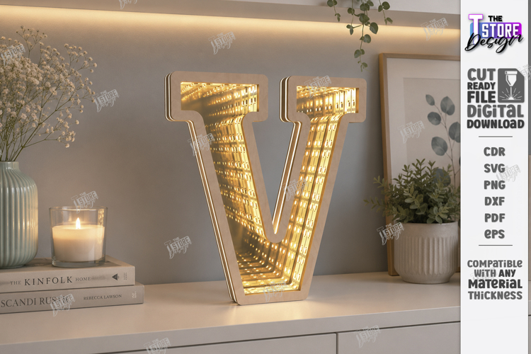 Infinity Mirror Letter Laser Cut | Night Light | Home Decor