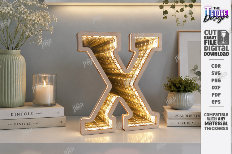 Infinity Mirror Letter Laser Cut | Night Light | Home Decor