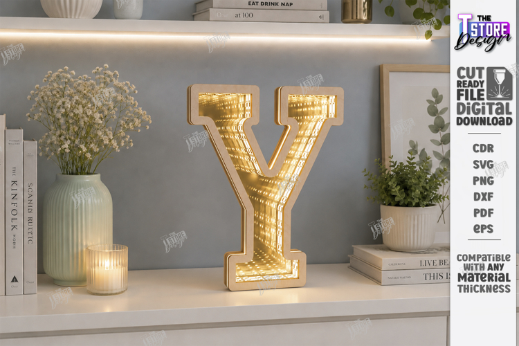 Infinity Mirror Letter Laser Cut | Night Light | Home Decor