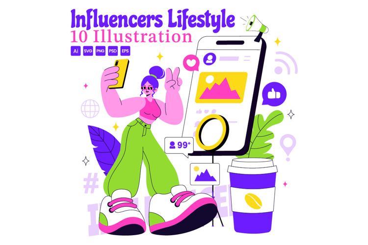 10 Influencers Lifestyle Illustration