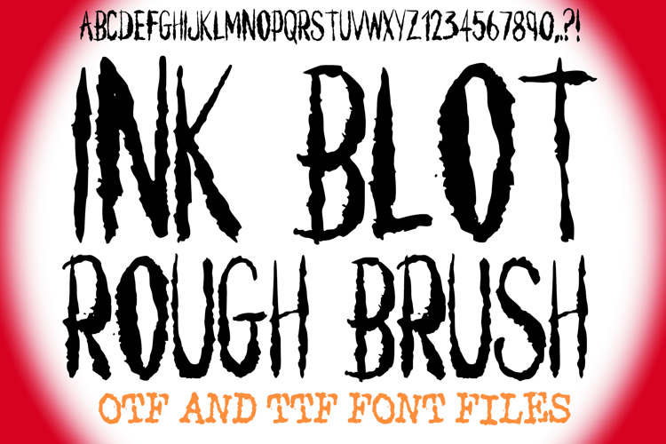 Ink Blot Rough Brush Lettering ABC Font Typeface Alphabet