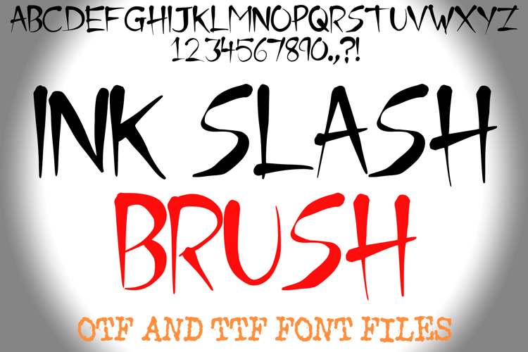 Ink Slash Brush Lettering ABC Font Typography Text by Squeeb Creative