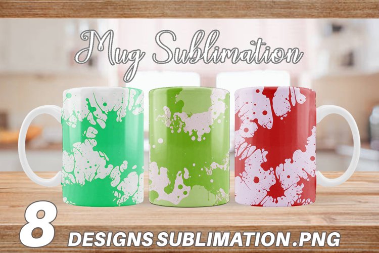 Ink Splashes Pattern | Mug sublimation design example image 1