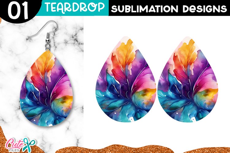 Ink Teardrop Earring Sublimation