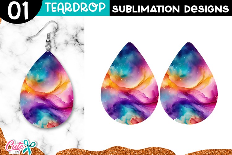Ink Teardrop Earring Sublimation