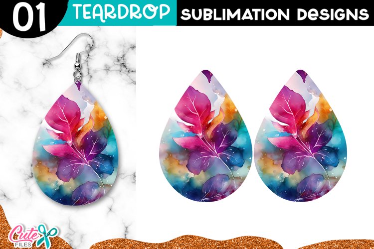 Ink Teardrop Earring Sublimation