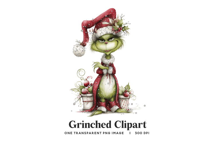 Pouty Grinch Woman Clipart PNG
