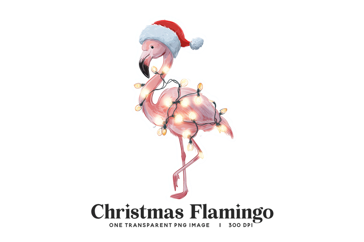 Christmas Flamingo PNG Sublimation - Tropical Holiday Art