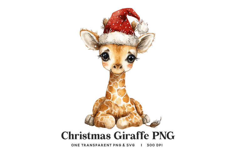 Christmas Giraffe Clipart PNG - Cute Baby Safari Animal