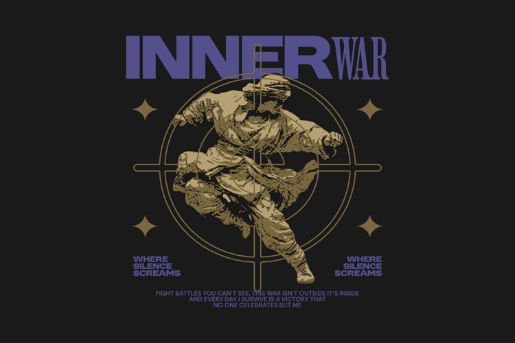 Inner War Streetwear T-shirt Design Quote