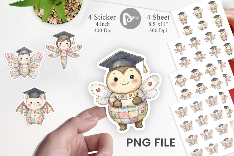 Garden Graduate Patchwork Sticker