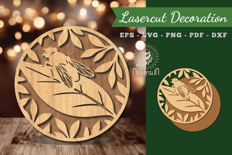 Insect Round Lasercut Decoration