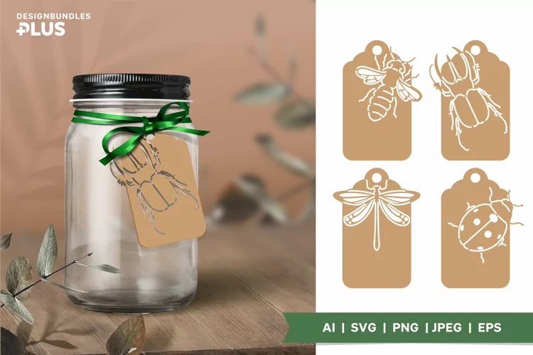 Different Kinds of Insect Gift Tag SVG Paper Cutting Set