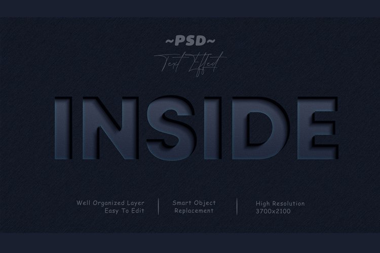 Inside Black Paper Cut PSD Text Effect example image 1