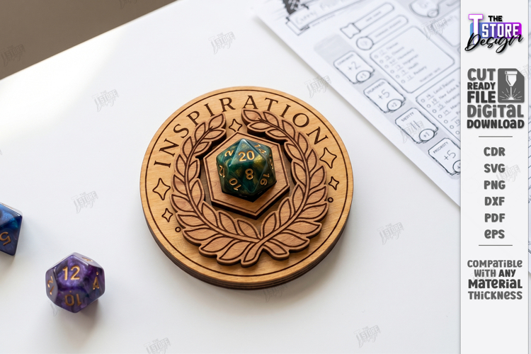 RPG Bardic Inspiration Token Laser Cut | Tabletop Gaming SVG example image 1
