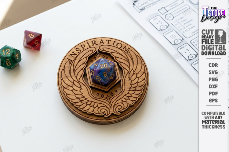 RPG Bardic Inspiration Token Laser Cut | Tabletop Gaming SVG