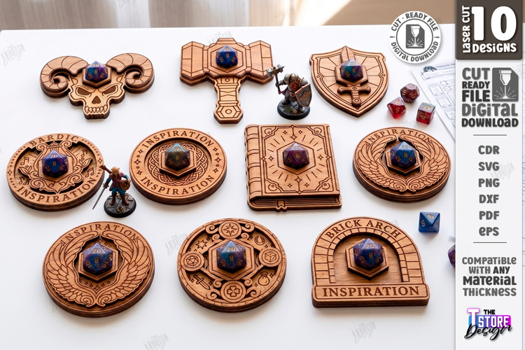 RPG Bardic Inspiration Token Laser Cut | Tabletop Gaming SVG