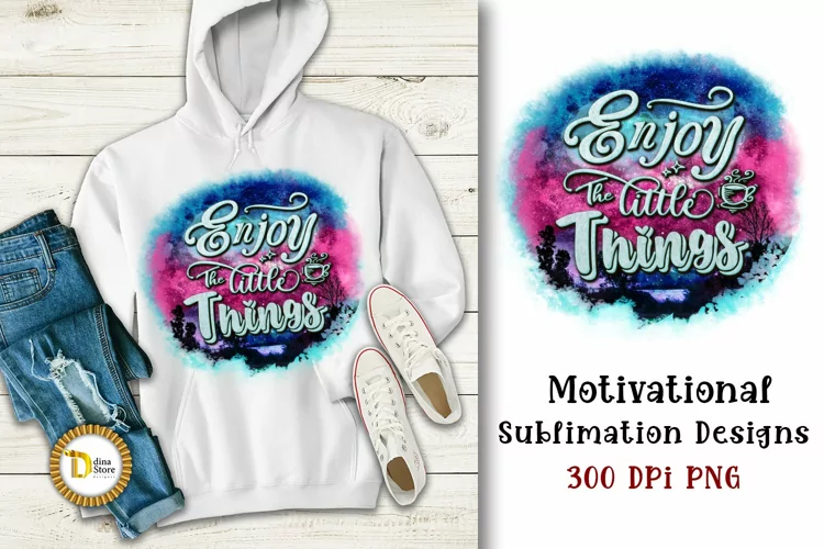 Enjoy The Little Things | Motivational Typography PNG