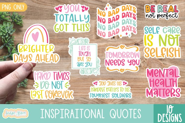 Inspirational Quotes Vol 2 Stickers, 10 Printable Stickers (2079176