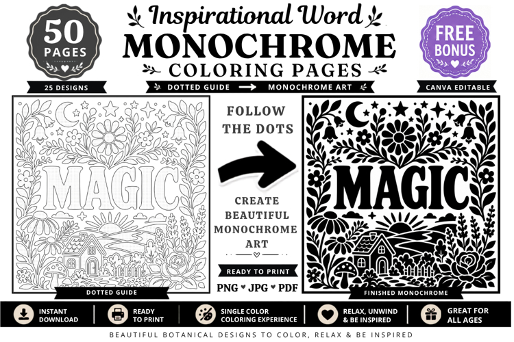 Inspirational Monochrome Coloring Pages