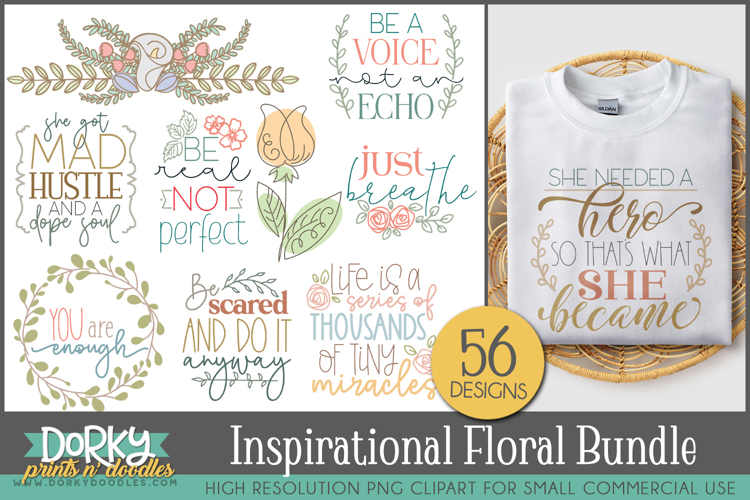Inspirational Floral Clipart Bundle