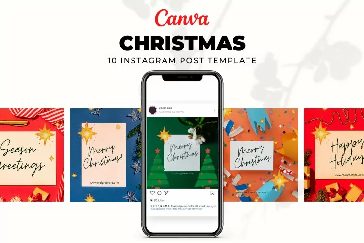 Christmas Instagram Post Template Canva Template